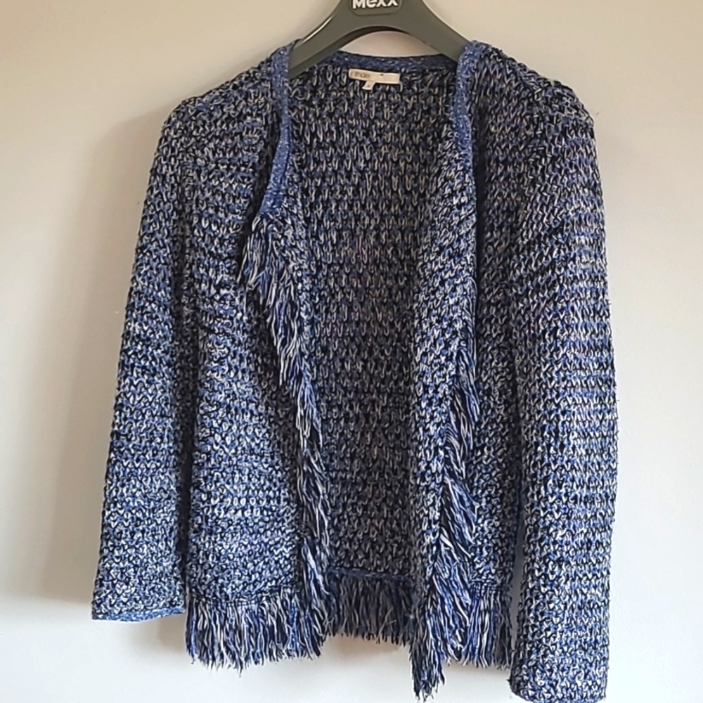 Maje open knit fringe cardigan